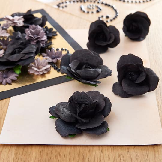 Black Paper Roses by Recollections™, 12ct.